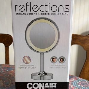 CONAIR incandescent lighted double sided mirror